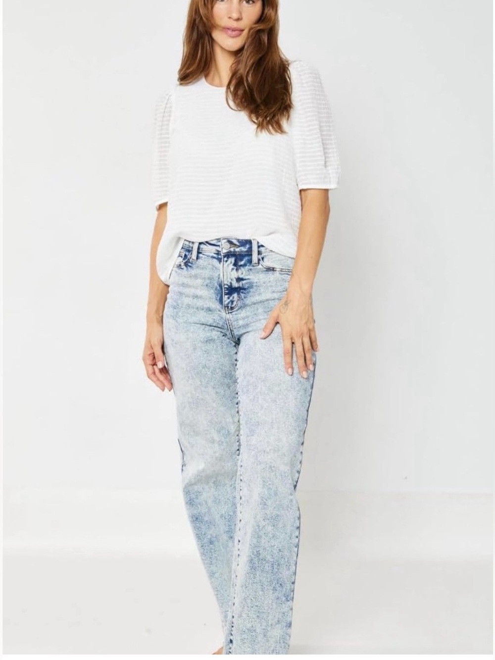 Judy Blue Light Blue Acid Wash Straight Leg Jeans 88828